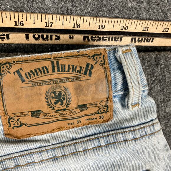 Tommy Hilfiger Jeans Mens 35x30 Light Wash Straight Leg Vintage Denim - Picture 10 of 11